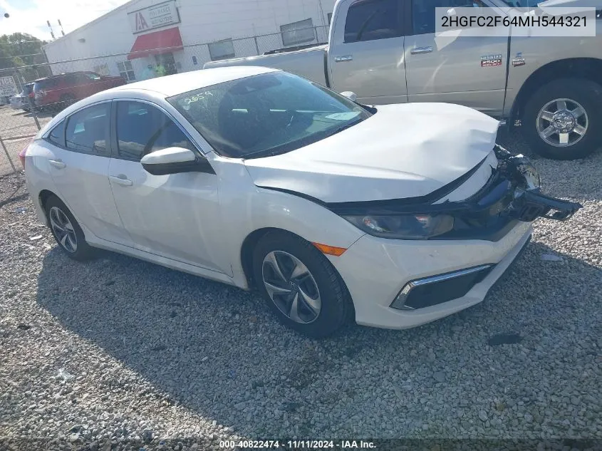 2021 Honda Civic Lx VIN: 2HGFC2F64MH544321 Lot: 40822474