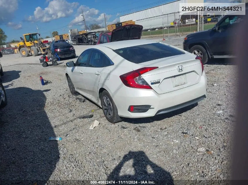 2021 Honda Civic Lx VIN: 2HGFC2F64MH544321 Lot: 40822474