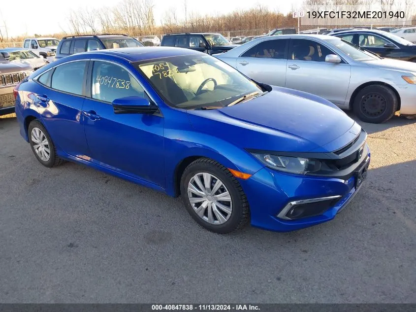 2021 Honda Civic Ex VIN: 19XFC1F32ME201940 Lot: 40847838