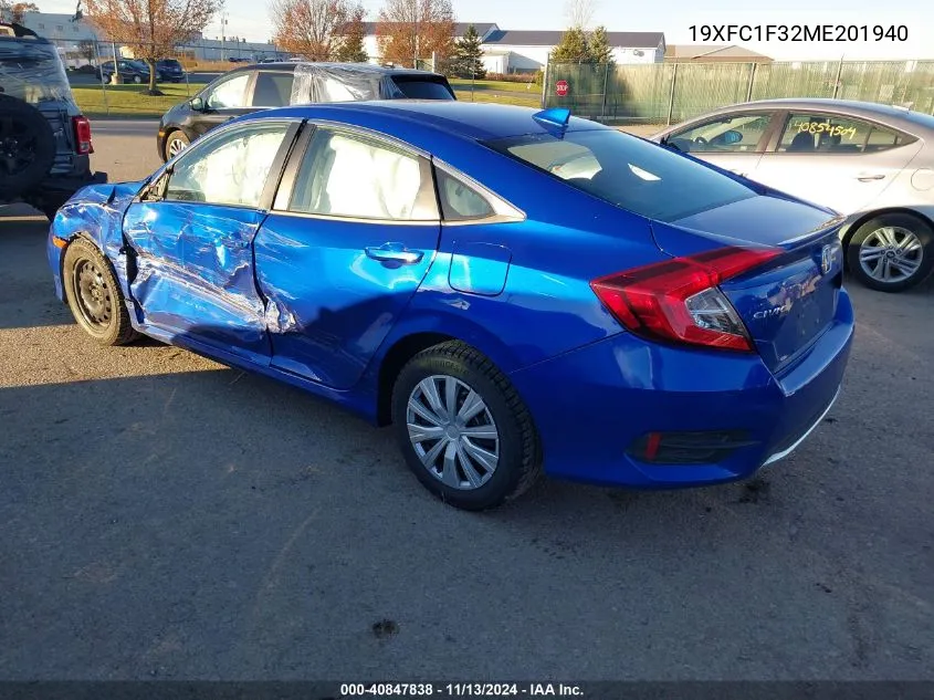 2021 Honda Civic Ex VIN: 19XFC1F32ME201940 Lot: 40847838