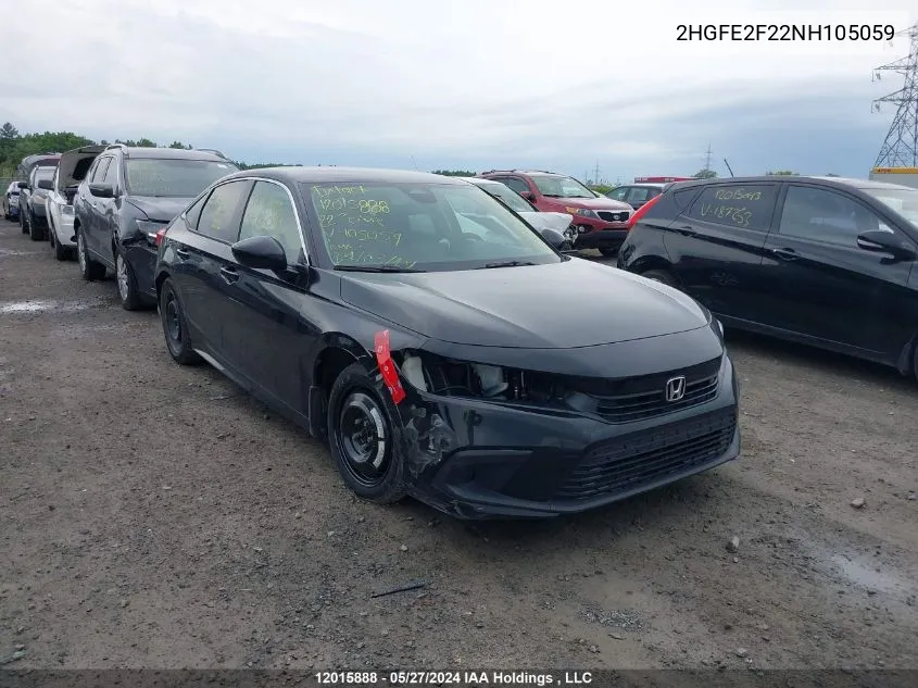 2HGFE2F22NH105059 2022 Honda Civic