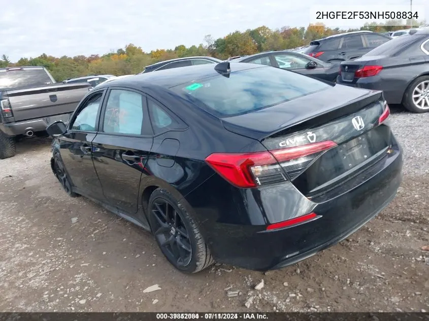 2022 Honda Civic Sport VIN: 2HGFE2F53NH508834 Lot: 39852084