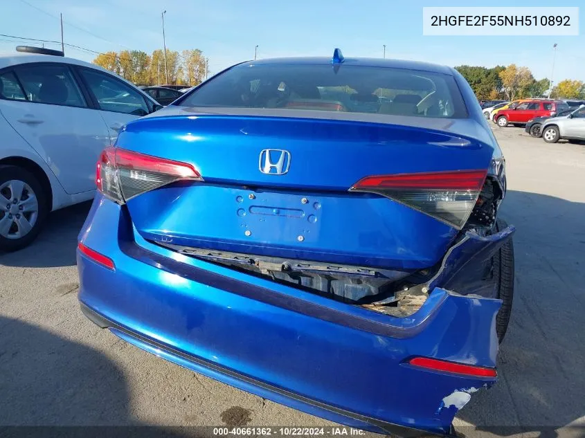 2HGFE2F55NH510892 2022 Honda Civic Sport