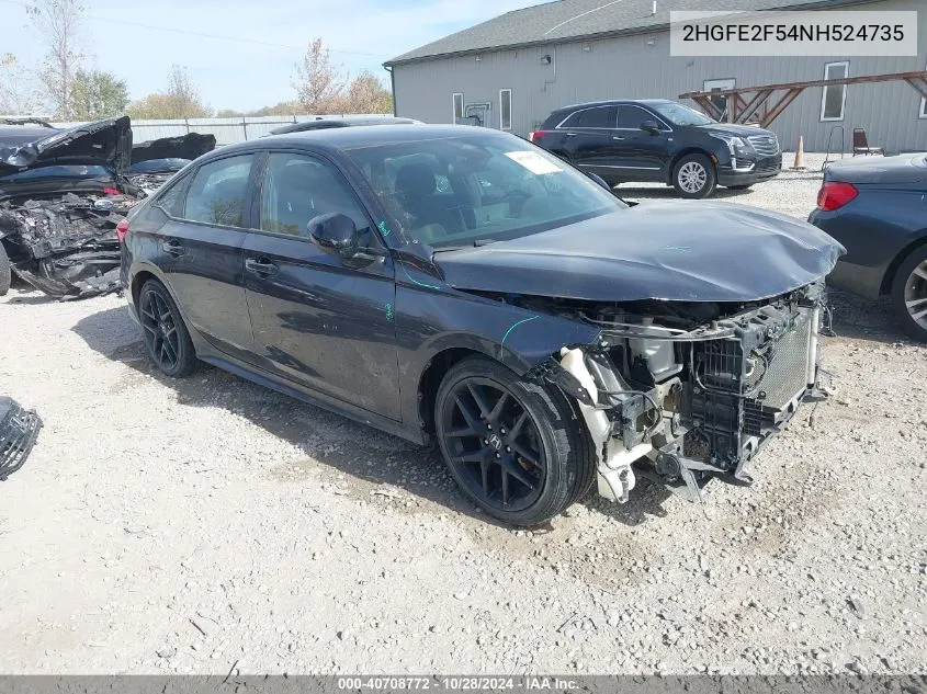 2022 Honda Civic Sport VIN: 2HGFE2F54NH524735 Lot: 40708772