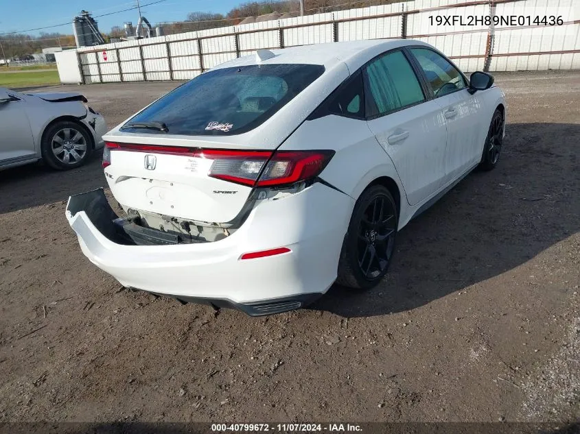 2022 Honda Civic Sport VIN: 19XFL2H89NE014436 Lot: 40799672