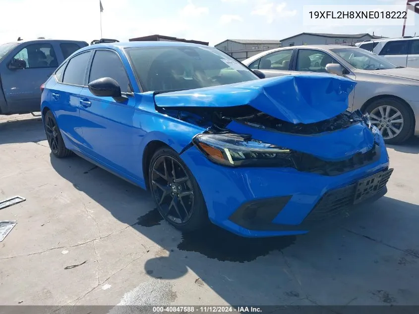 2022 Honda Civic Sport VIN: 19XFL2H8XNE018222 Lot: 40847588