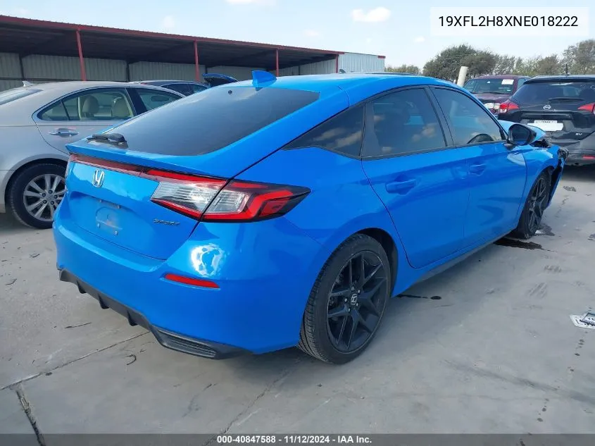 2022 Honda Civic Sport VIN: 19XFL2H8XNE018222 Lot: 40847588