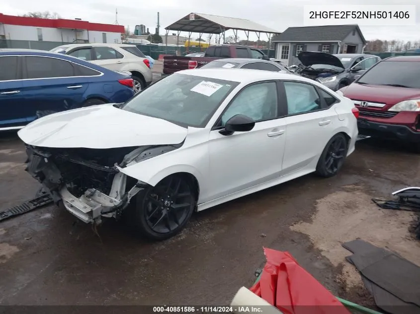 2022 Honda Civic Sport VIN: 2HGFE2F52NH501406 Lot: 40851586