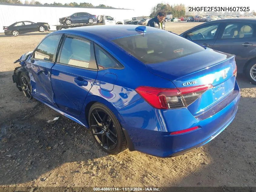 2022 Honda Civic Sport VIN: 2HGFE2F53NH607525 Lot: 40861114