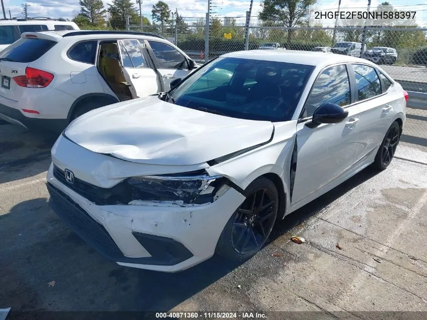 2022 Honda Civic Sport VIN: 2HGFE2F50NH588397 Lot: 40871360