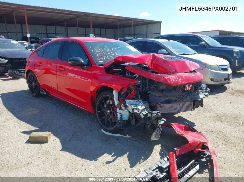 2023 Honda Civic Type R Touring VIN: JHMFL5G46PX002701 Lot: 39812389