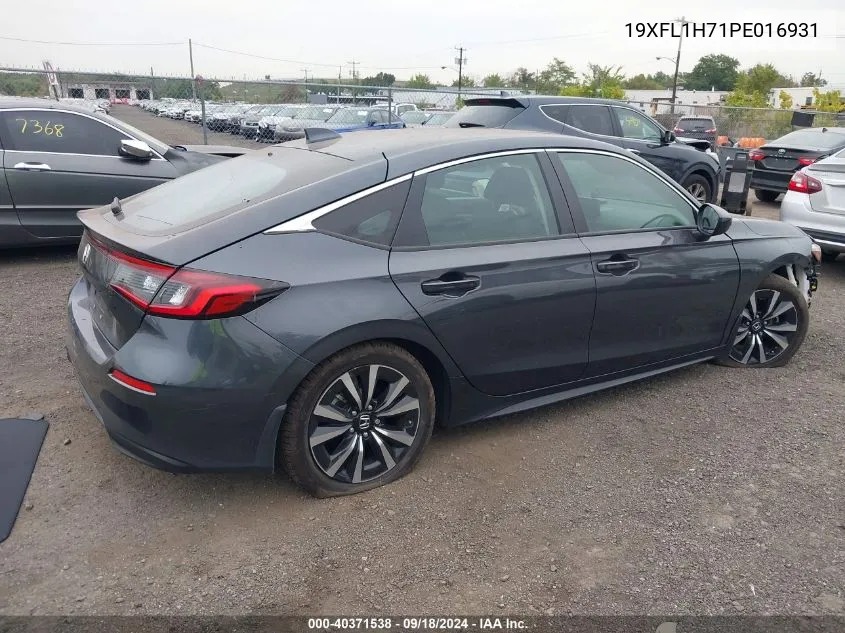 2023 Honda Civic Exl VIN: 19XFL1H71PE016931 Lot: 40371538