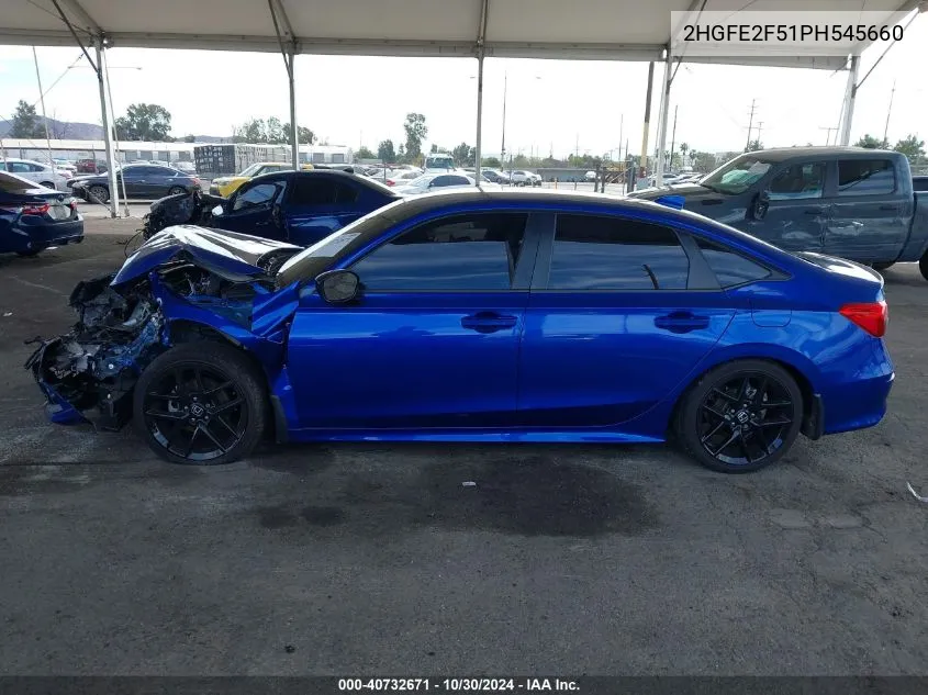 2023 Honda Civic Sport VIN: 2HGFE2F51PH545660 Lot: 40732671