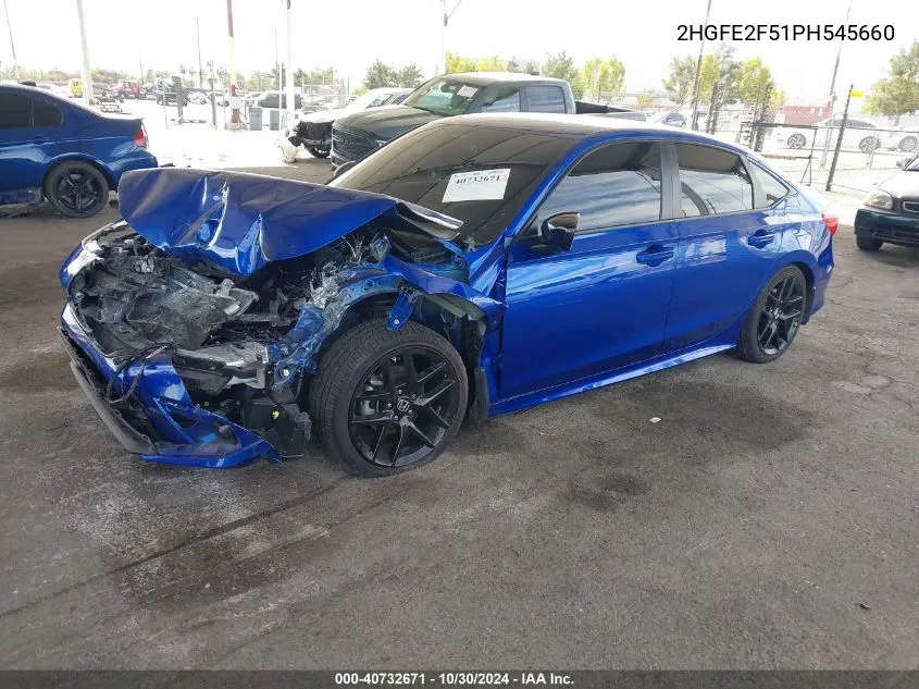 2023 Honda Civic Sport VIN: 2HGFE2F51PH545660 Lot: 40732671