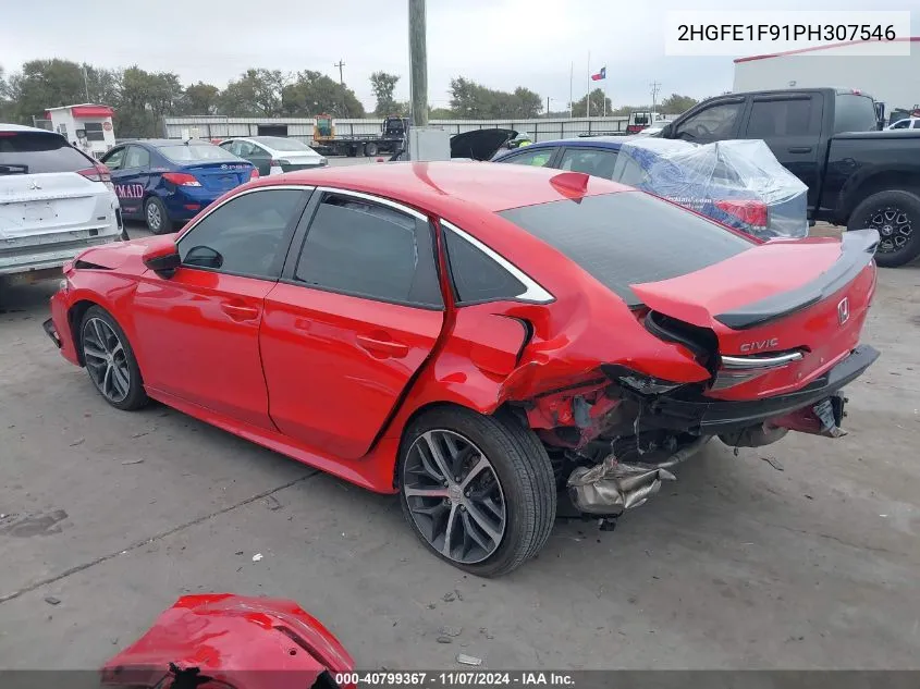 2023 Honda Civic Touring VIN: 2HGFE1F91PH307546 Lot: 40799367