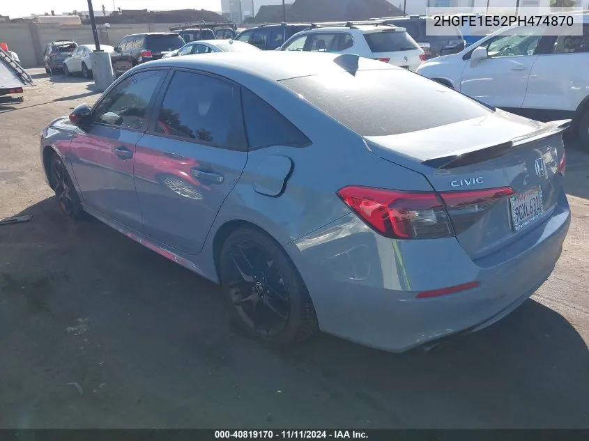 2023 Honda Civic Si Sedan VIN: 2HGFE1E52PH474870 Lot: 40819170