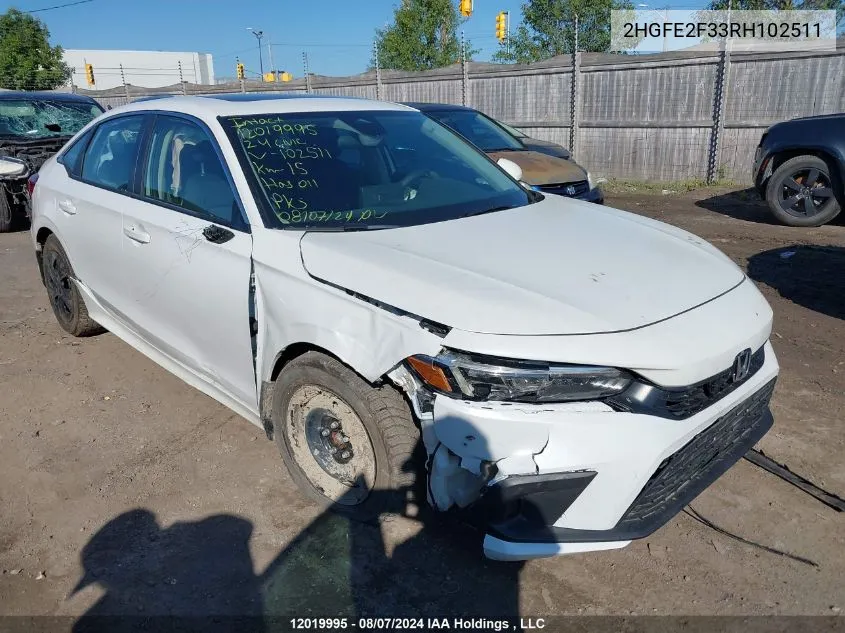 2HGFE2F33RH102511 2024 Honda Civic