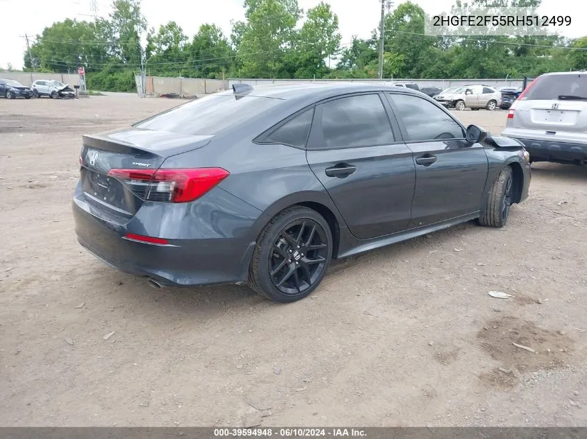 2024 Honda Civic Sport VIN: 2HGFE2F55RH512499 Lot: 39594948