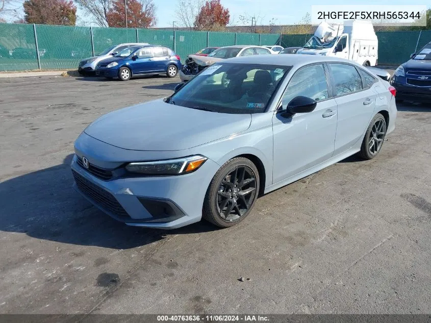 2024 Honda Civic Sport VIN: 2HGFE2F5XRH565344 Lot: 40763636