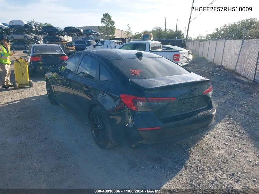 2024 Honda Civic Sport VIN: 2HGFE2F57RH510009 Lot: 40810386