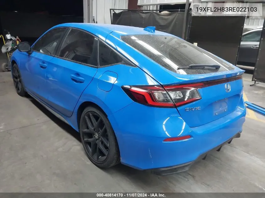 2024 Honda Civic Sport VIN: 19XFL2H83RE022103 Lot: 40814170