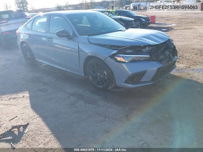 2024 Honda Civic Sport VIN: 2HGFE2F53RH596063 Lot: 40821978