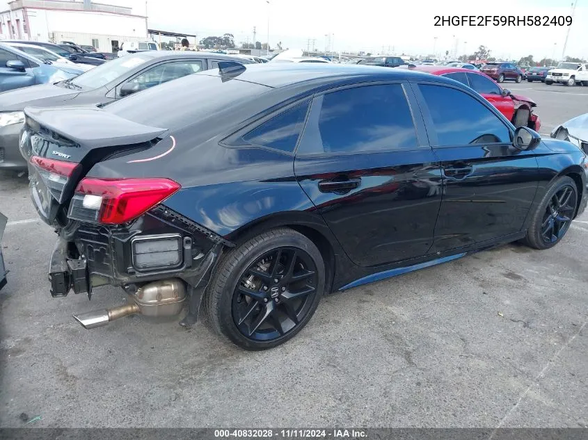 2024 Honda Civic Sport VIN: 2HGFE2F59RH582409 Lot: 40832028