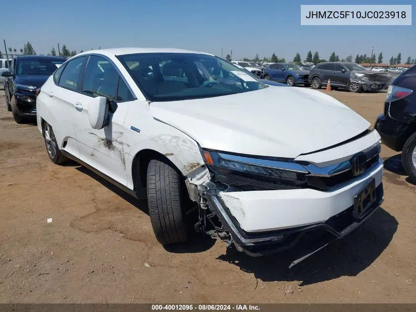 2018 Honda Clarity Plug-In Hybrid VIN: JHMZC5F10JC023918 Lot: 40012095