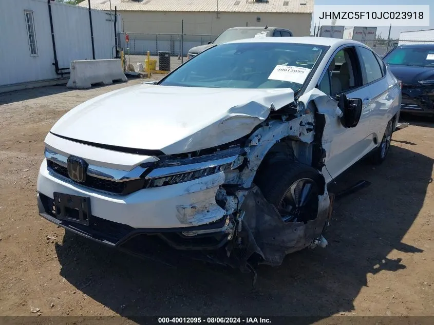 2018 Honda Clarity Plug-In Hybrid VIN: JHMZC5F10JC023918 Lot: 40012095