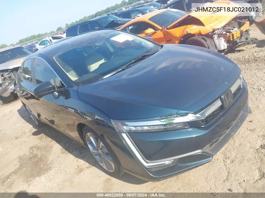 2018 Honda Clarity Plug-In Hybrid VIN: JHMZC5F18JC021012 Lot: 40022859