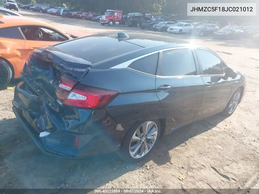 2018 Honda Clarity Plug-In Hybrid VIN: JHMZC5F18JC021012 Lot: 40022859