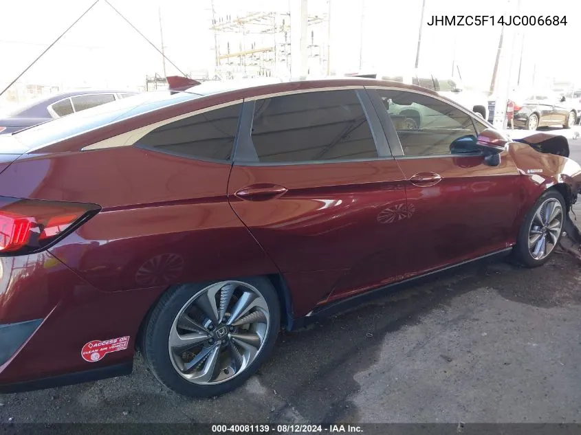 2018 Honda Clarity Plug-In Hybrid VIN: JHMZC5F14JC006684 Lot: 40081139