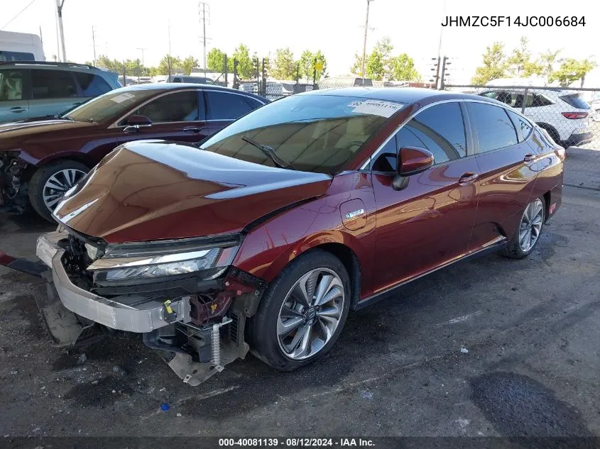 2018 Honda Clarity Plug-In Hybrid VIN: JHMZC5F14JC006684 Lot: 40081139