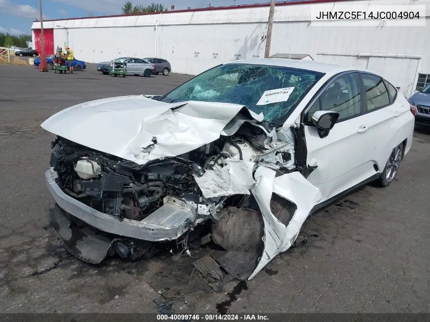 2018 Honda Clarity Plug-In Hybrid VIN: JHMZC5F14JC004904 Lot: 40099746