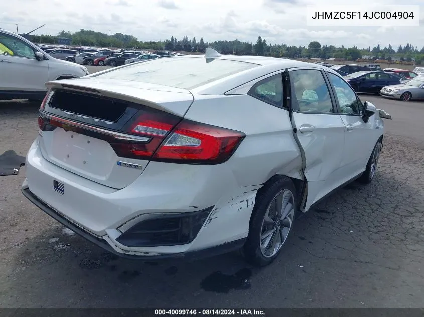 2018 Honda Clarity Plug-In Hybrid VIN: JHMZC5F14JC004904 Lot: 40099746