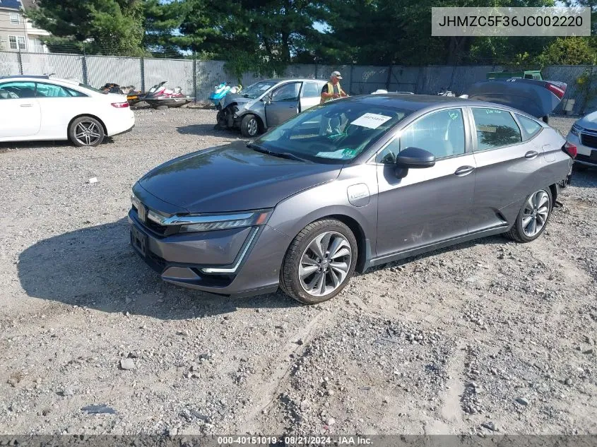 2018 Honda Clarity Plug-In Hybrid Touring VIN: JHMZC5F36JC002220 Lot: 40151019