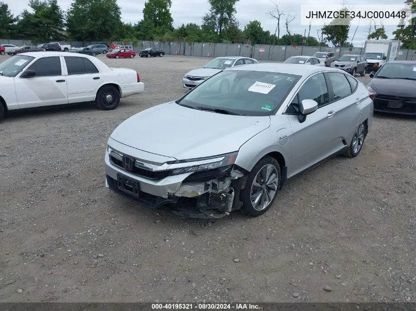 2018 Honda Clarity Plug-In Hybrid Touring VIN: JHMZC5F34JC000448 Lot: 40195321