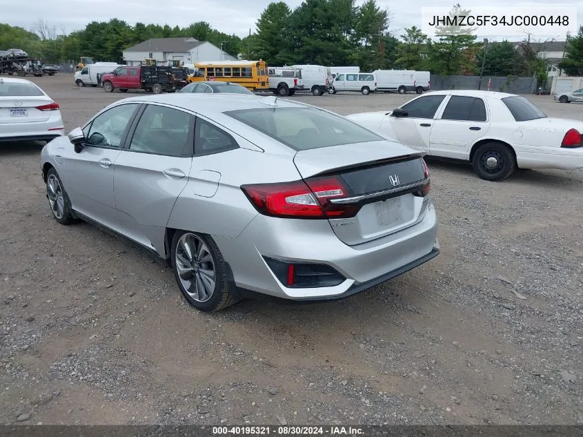 2018 Honda Clarity Plug-In Hybrid Touring VIN: JHMZC5F34JC000448 Lot: 40195321