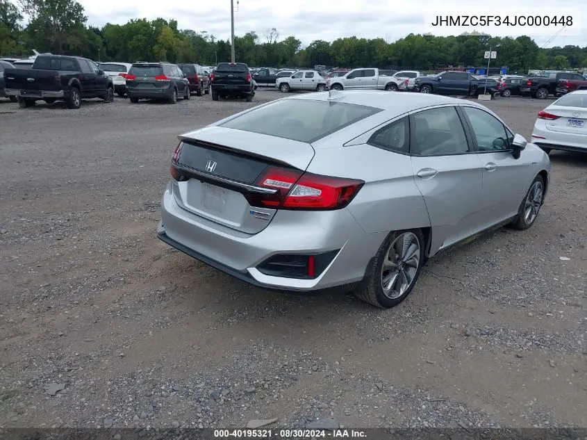 2018 Honda Clarity Plug-In Hybrid Touring VIN: JHMZC5F34JC000448 Lot: 40195321