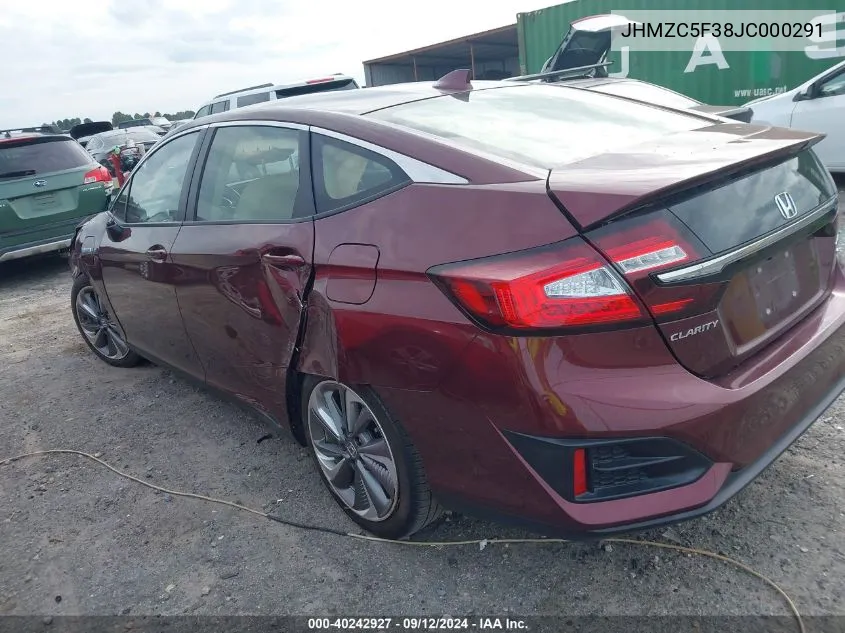 2018 Honda Clarity Plug-In Hybrid Touring VIN: JHMZC5F38JC000291 Lot: 40242927