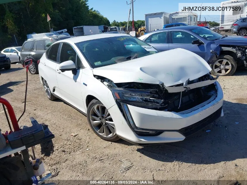 2018 Honda Clarity Plug-In Hybrid Touring VIN: JHMZC5F38JC017589 Lot: 40264135