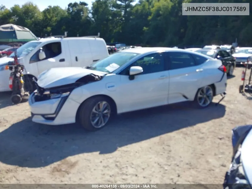 2018 Honda Clarity Plug-In Hybrid Touring VIN: JHMZC5F38JC017589 Lot: 40264135