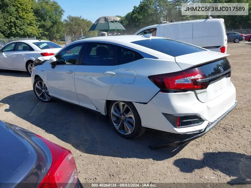 2018 Honda Clarity Plug-In Hybrid Touring VIN: JHMZC5F38JC017589 Lot: 40264135