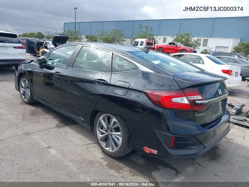 2018 Honda Clarity Plug-In Hybrid VIN: JHMZC5F13JC000374 Lot: 40357841