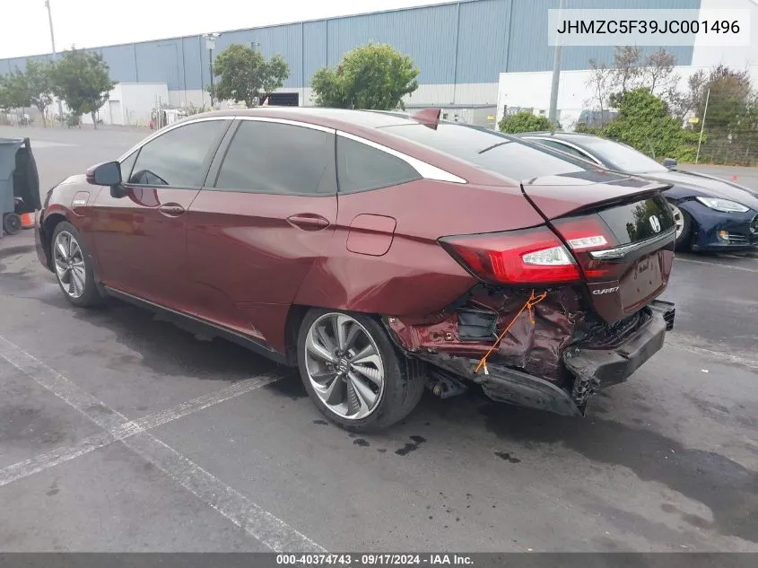 2018 Honda Clarity Plug-In Hybrid Touring VIN: JHMZC5F39JC001496 Lot: 40374743