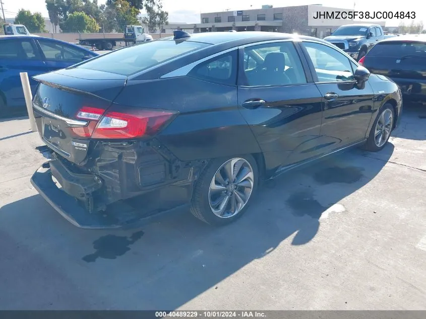 2018 Honda Clarity Plug-In Hybrid Touring VIN: JHMZC5F38JC004843 Lot: 40489229