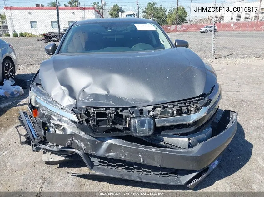 2018 Honda Clarity Plug-In Hybrid VIN: JHMZC5F13JC016817 Lot: 40496623