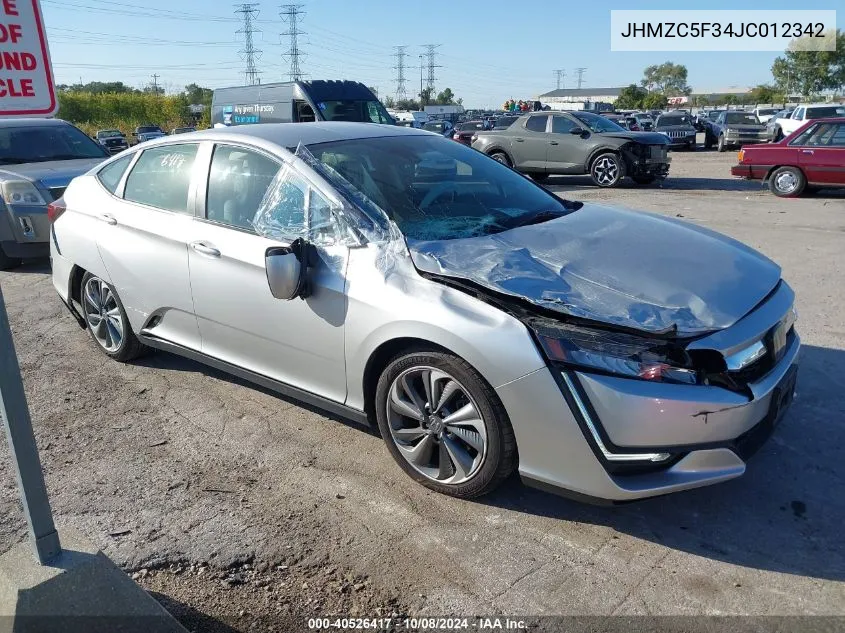 2018 Honda Clarity Plug-In Hybrid Touring VIN: JHMZC5F34JC012342 Lot: 40526417