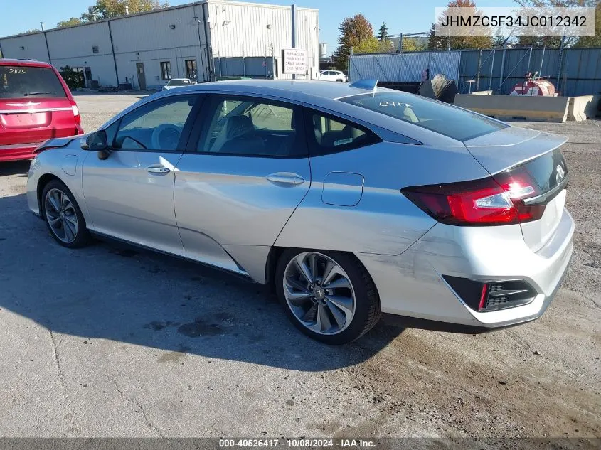 2018 Honda Clarity Plug-In Hybrid Touring VIN: JHMZC5F34JC012342 Lot: 40526417