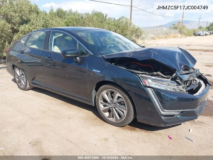 2018 Honda Clarity Plug-In Hybrid VIN: JHMZC5F17JC004749 Lot: 40572866